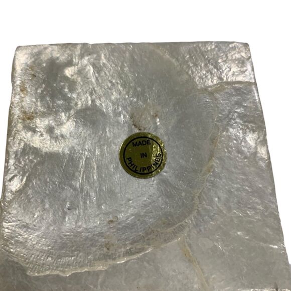 Set of 2 Capiz Shell Trinket Boxes Bird Design Cardinal Goldfinch Philippines - Picture 8 of 11